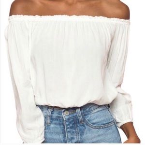 Off shoulder white top